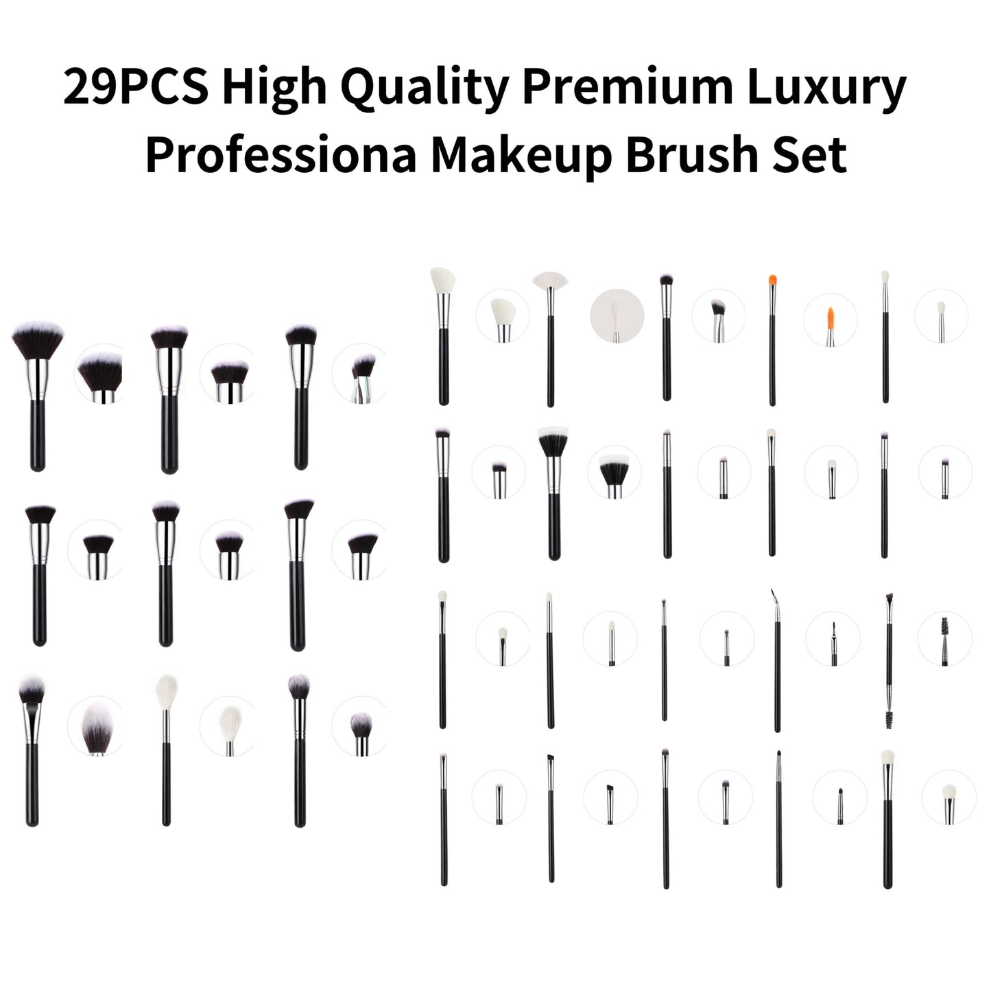 Makeup Brushes Premium Professional Synthetic Foundation Powder Concealers Eye Shadows Makeup 29 Pcs Brush Set