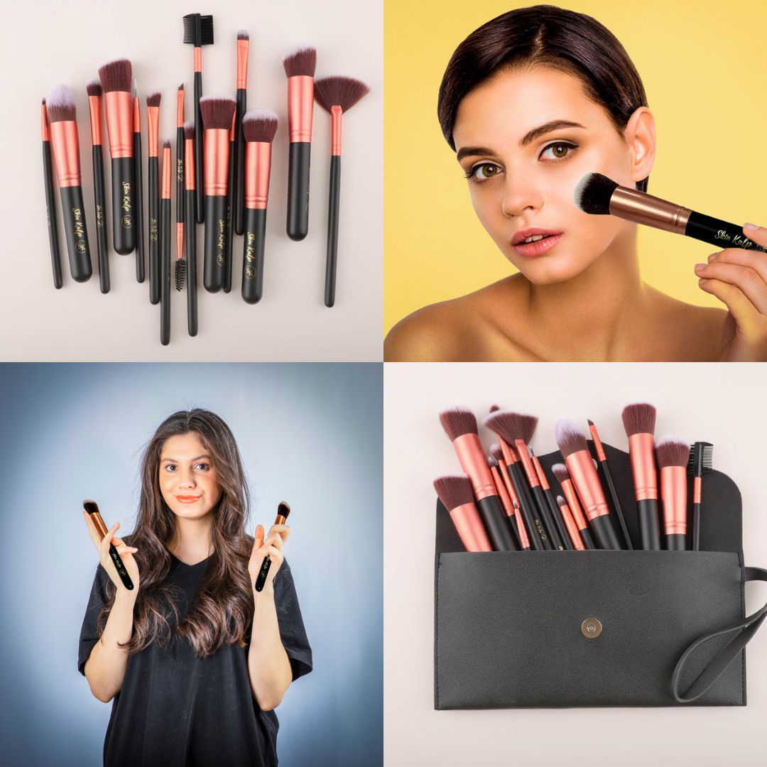 Makeup Brushes Premium Synthetic Foundation Powder Concealers Eye Shadows Makeup 16 Pcs Brush Set