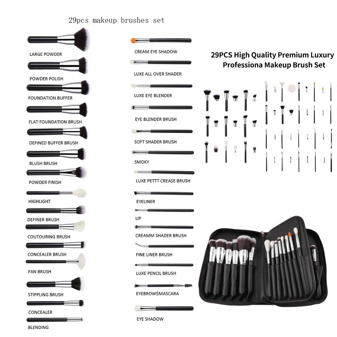 Makeup Brushes Premium Professional Synthetic Foundation Powder Concealers Eye Shadows Makeup 29 Pcs Brush Set