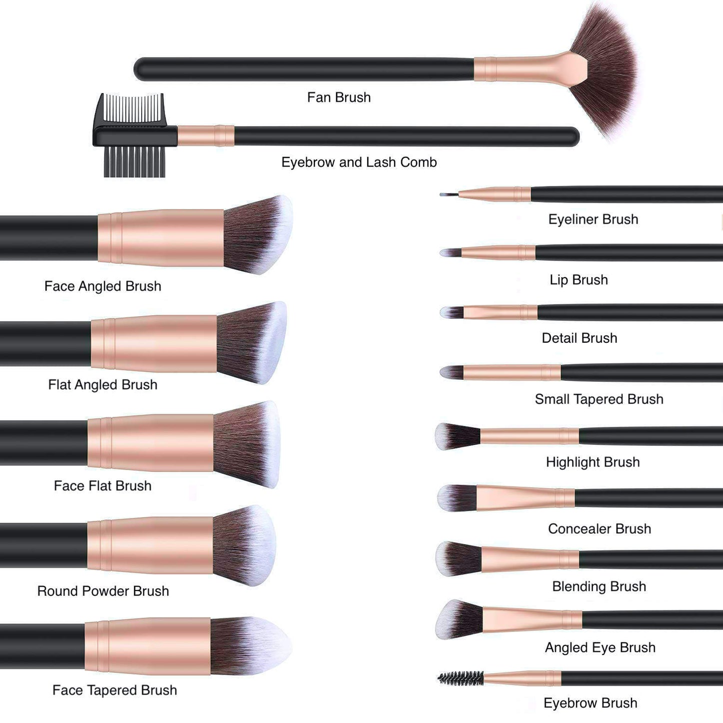 Makeup Brushes Premium Synthetic Foundation Powder Concealers Eye Shadows Makeup 16 Pcs Brush Set