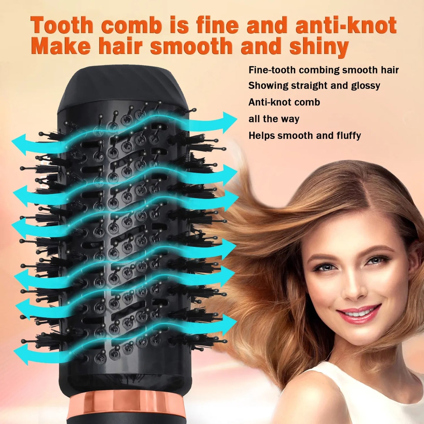 6 In 1 Multifunctional Hair Dryer Styler Curler Negative Ion Frizz Free Hot Dryer